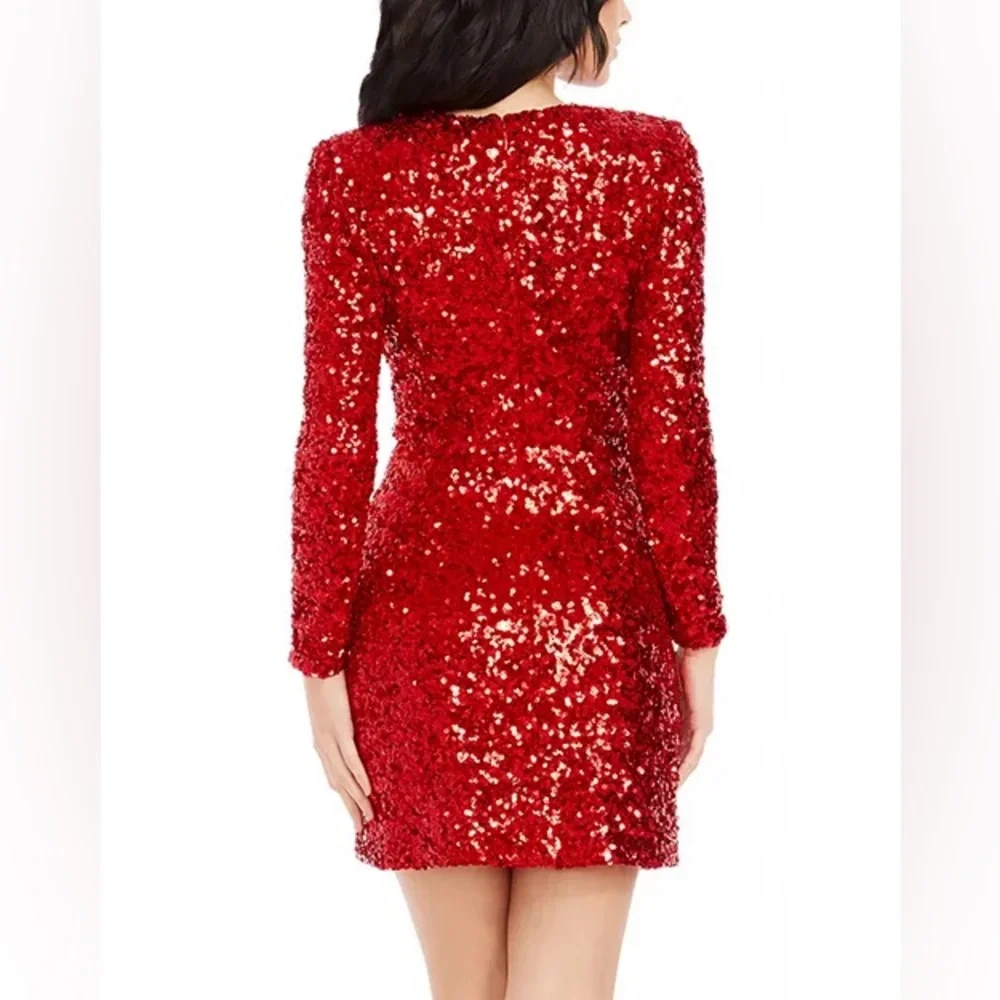NWT Dress the Population Tula Long Sleeve Mini Dress Sz M - Picture 2 of 8
